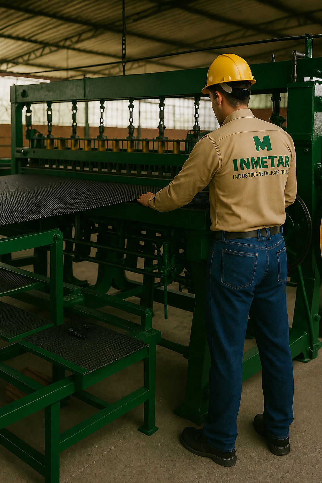 Operario Inmetar operando máquina Jäger en planta