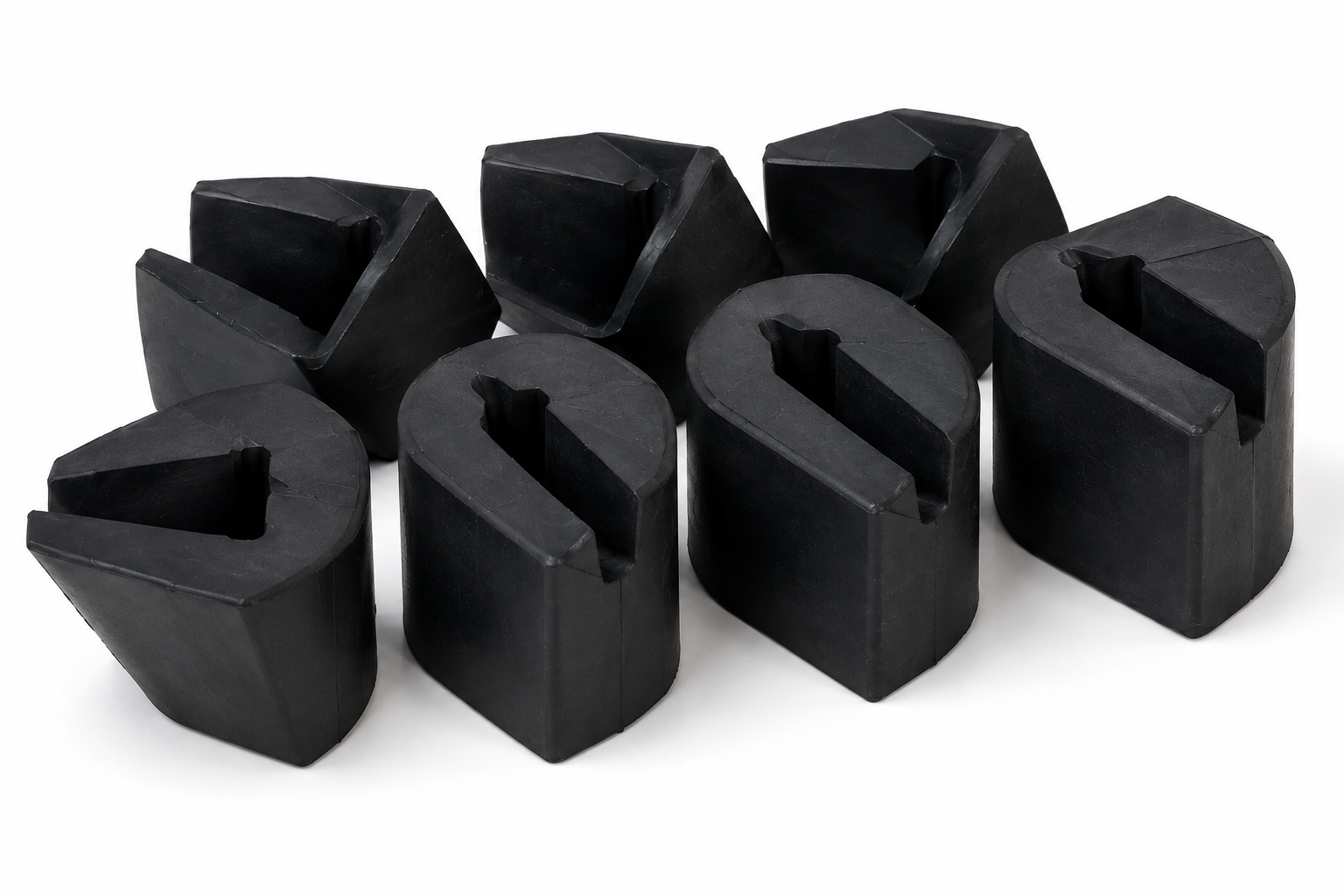 Cauchos soporte para zaranda en neopreno negro agrupados